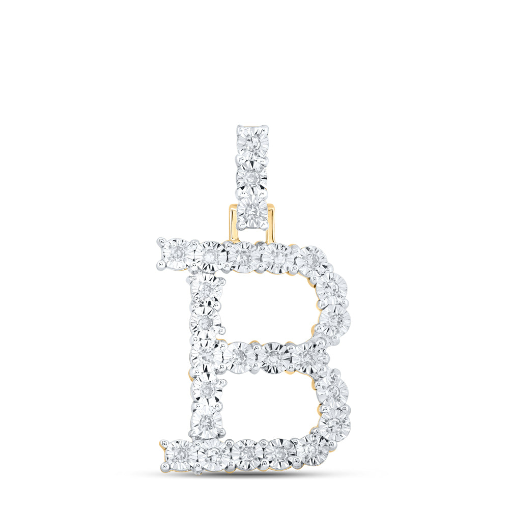 1/8CTW-DIA NK INITIAL "B" PENDANT