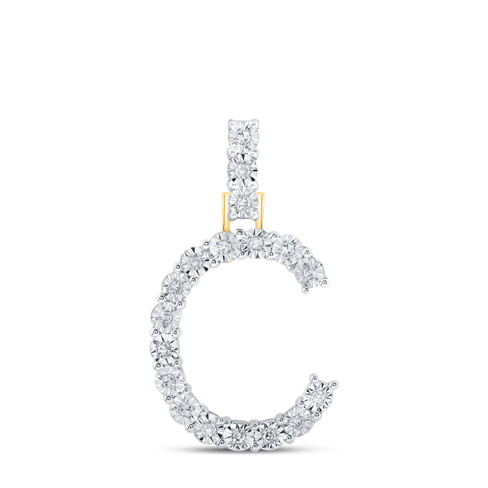 1/10CTW-DIA NK INITIAL "C" PENDANT