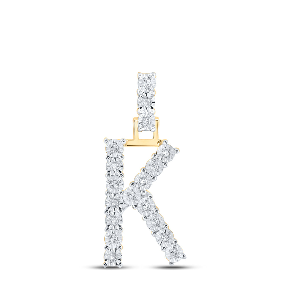 1/10CTW-DIA NK INITIAL "K" PENDANT