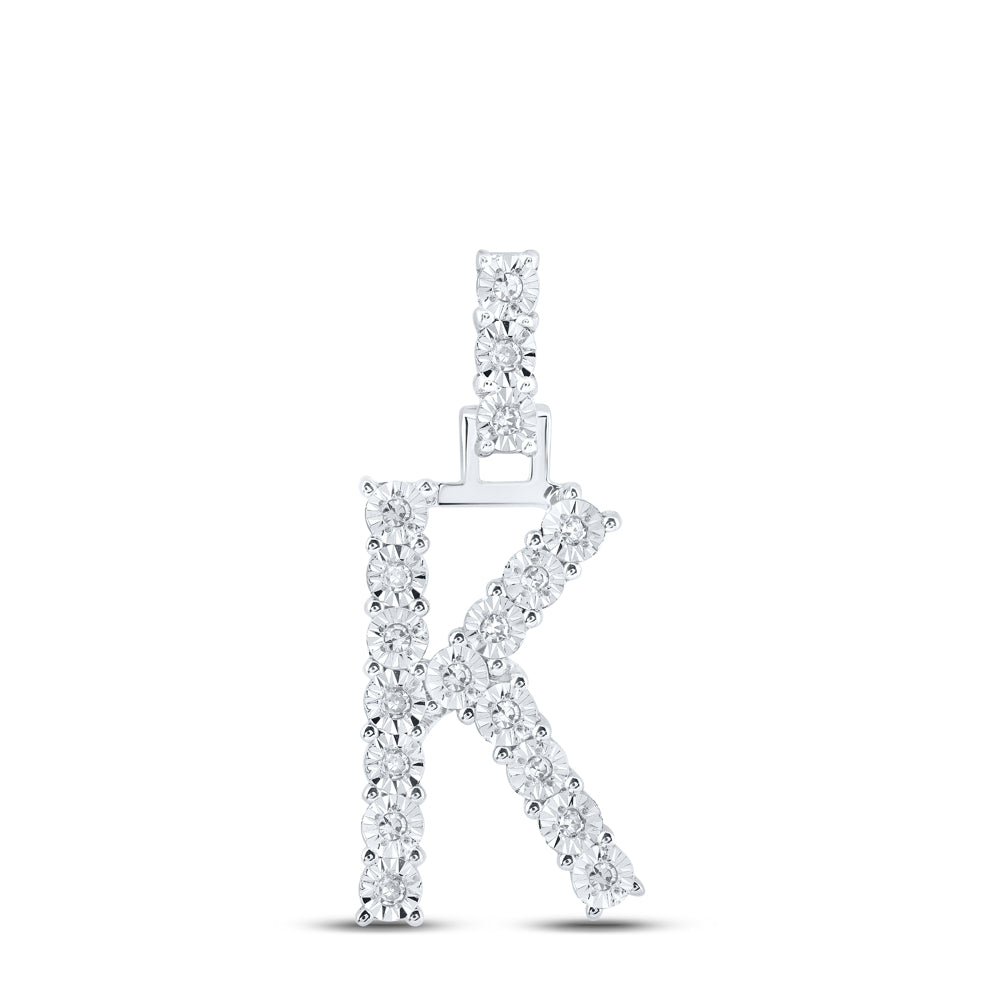 1/10CTW-DIA NK INITIAL "K" PENDANT