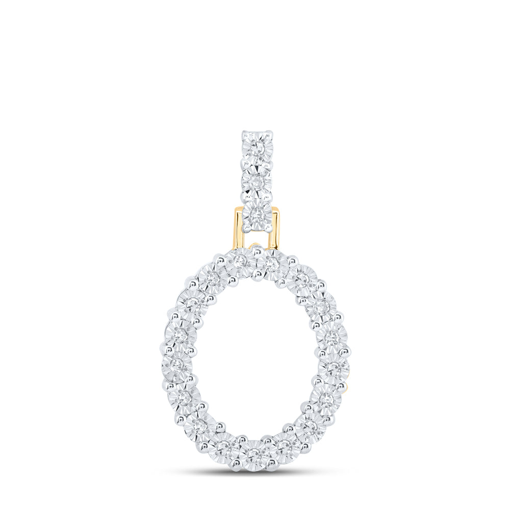 1/10CTW-DIA NK INITIAL "O" PENDANT