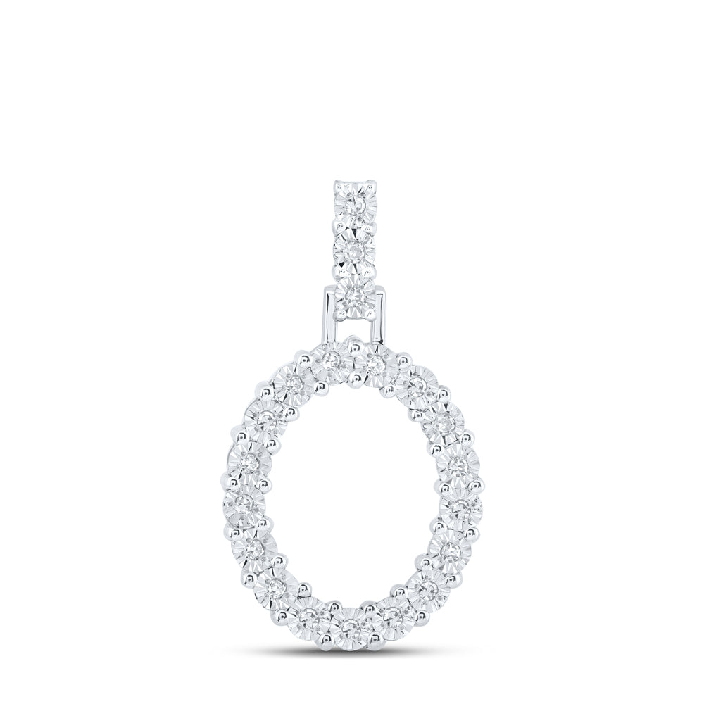 1/10CTW-DIA NK INITIAL "O" PENDANT