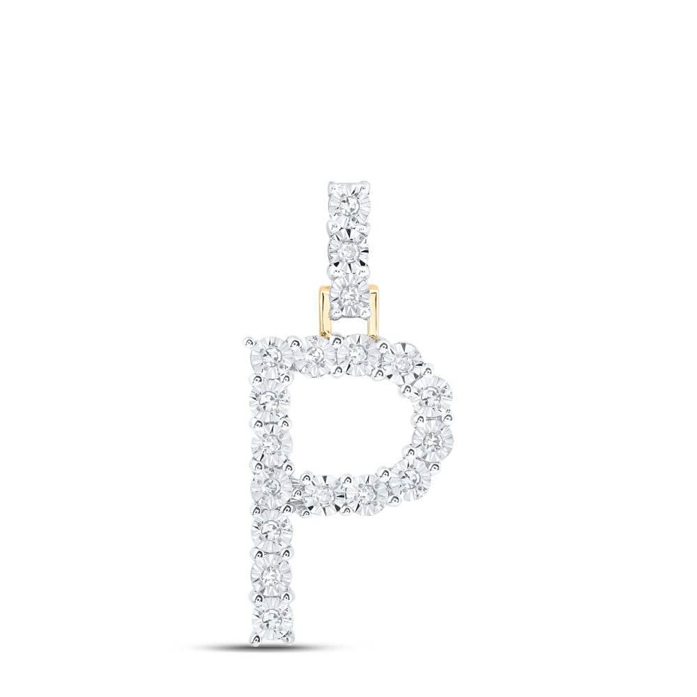 1/10CTW-DIA NK INITIAL "P" PENDANT