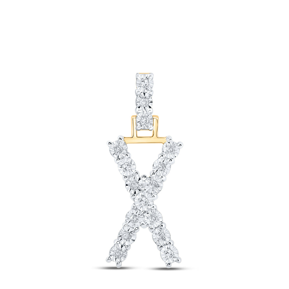 1/12CTW-DIA NK INITIAL "X" PENDANT