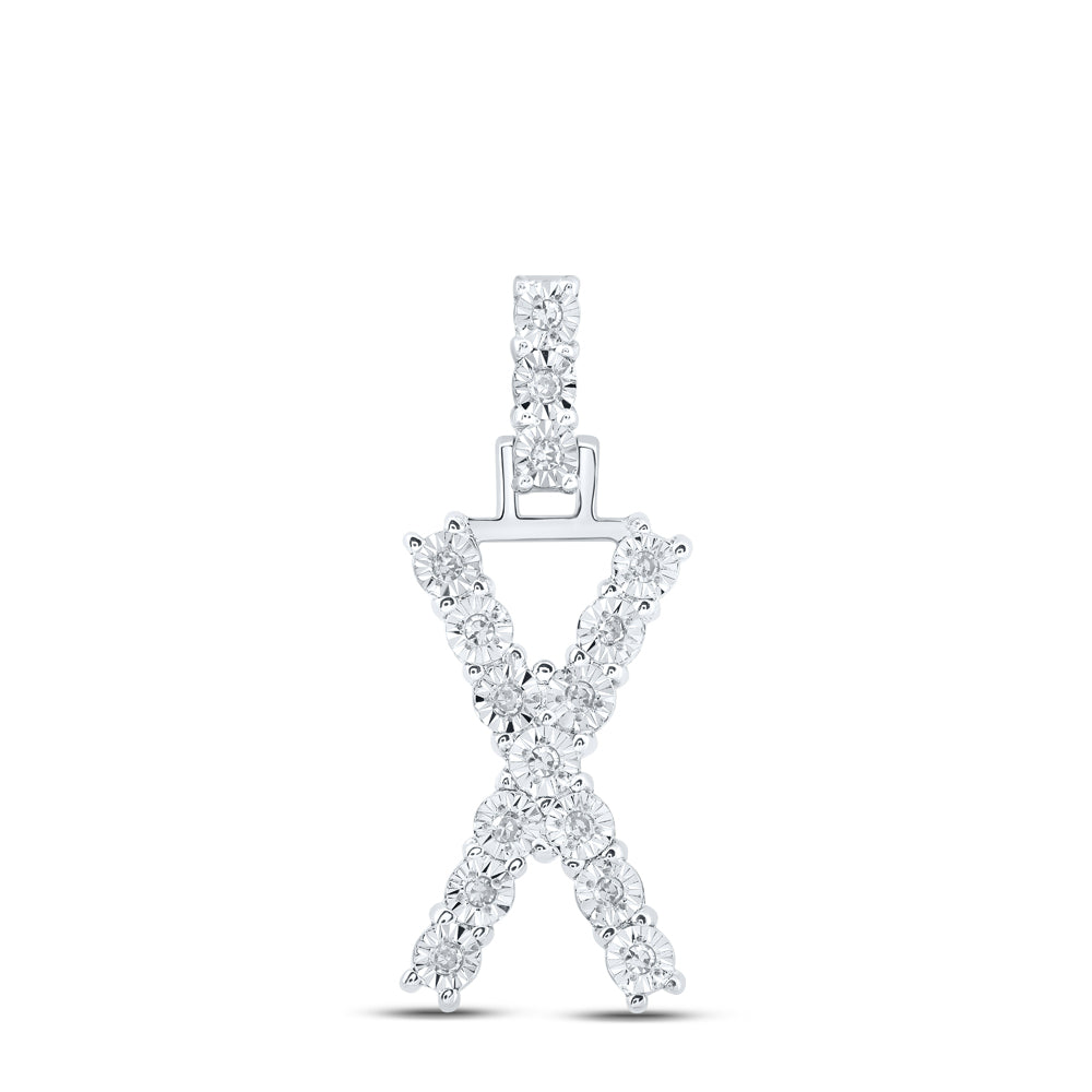 1/12CTW-DIA NK INITIAL "X" PENDANT