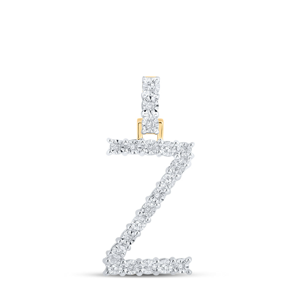 1/10CTW-DIA NK INITIAL "Z" PENDANT