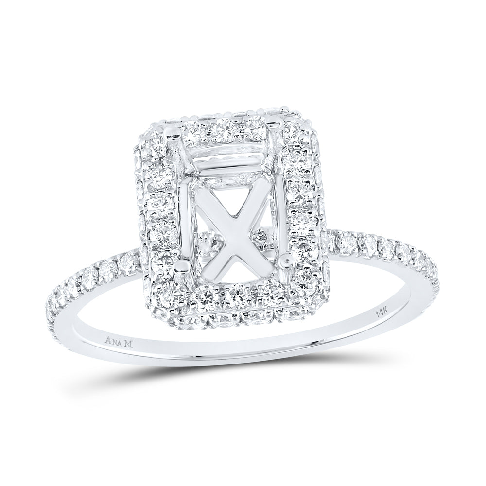 3/4CTW-DIA ANA M 1 1/2CT-CEME SEMI-MOUNT SINGLE HALO ENG RING