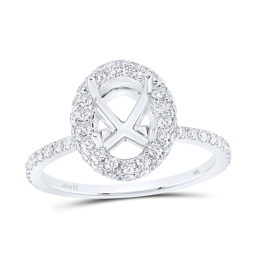 3/4CTW-DIA ANA M 1 1/2CT-COV SEMI-MOUNT SINGLE HALO ENG RING