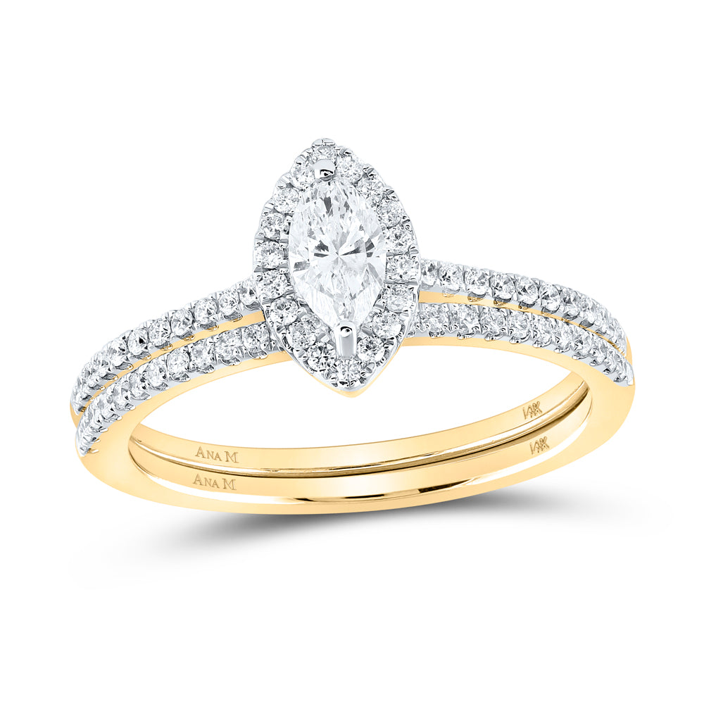 5/8CTW-DIA ANA M 1/3CT-CMQ BLIS BRDL SET 1 HALO CERT