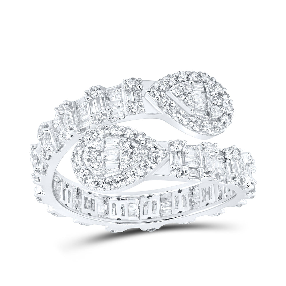 1CTW-DIA NK PEAR SHAPE CUFF RING