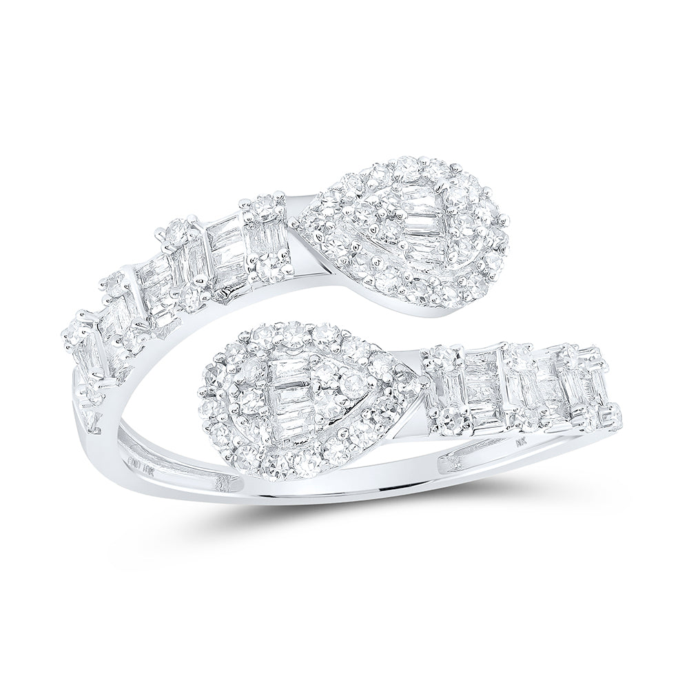 5/8CTW-DIA NK PEAR SHAPE CUFF RING