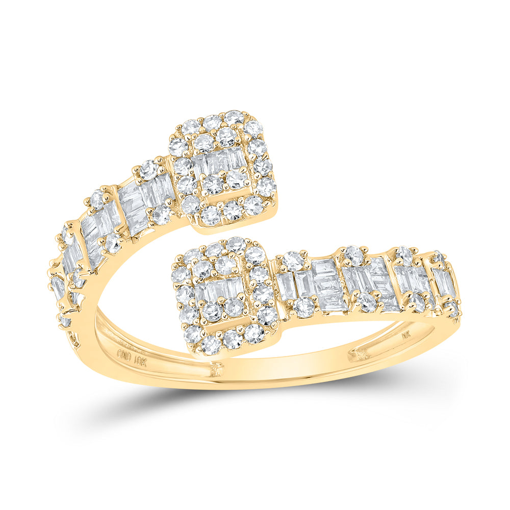 1/2CTW-DIA NK SQUARE SHAPE CLUFF RING