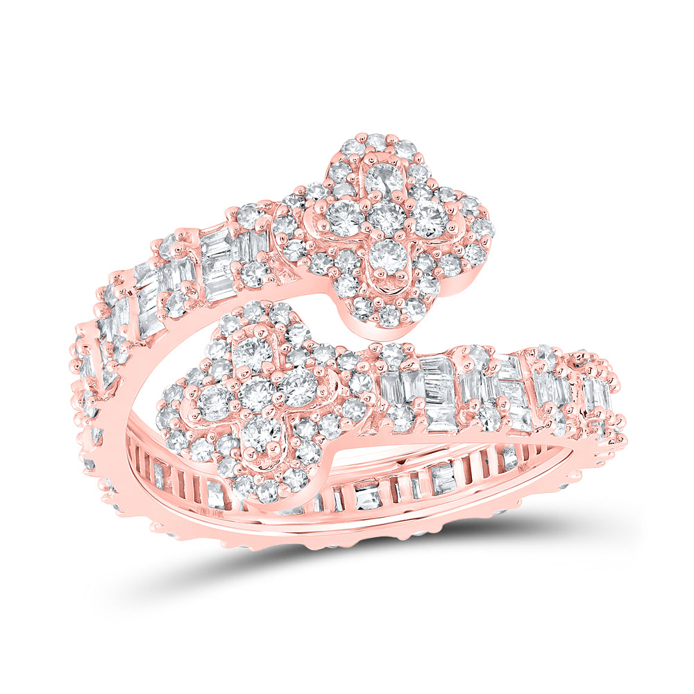 1CTW-DIA NK CLOVER CUFF RING