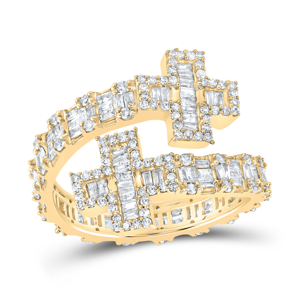 1CTW-DIA NK CROSS CUFF RING