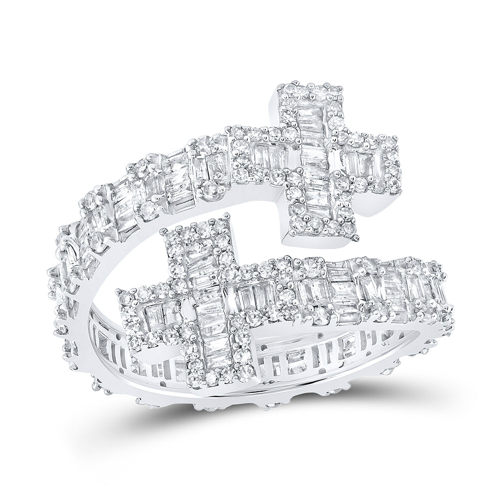 1CTW-DIA NK CROSS CUFF RING