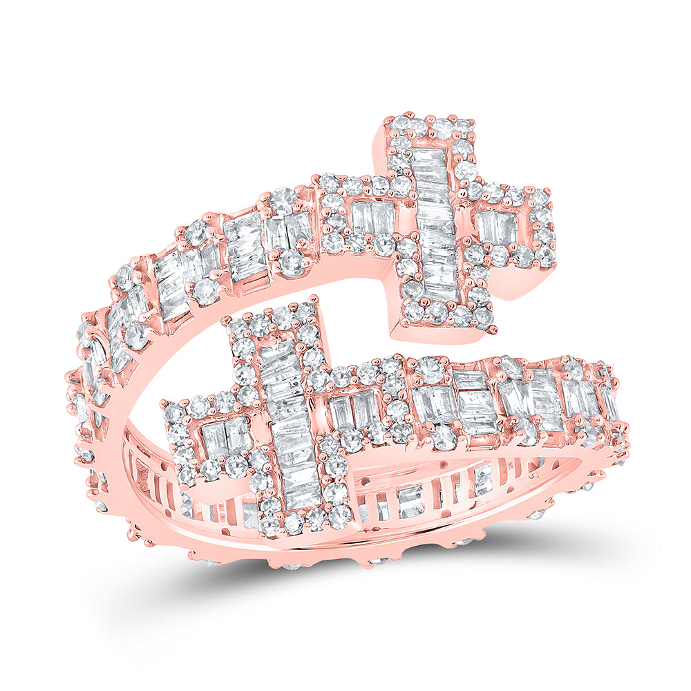 1CTW-DIA NK CROSS CUFF RING