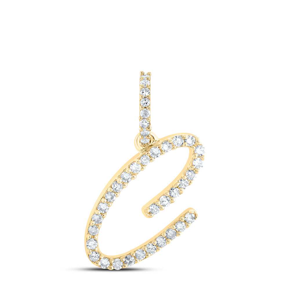 1/6CTW-DIA NK INITIAL "C" PENDANT