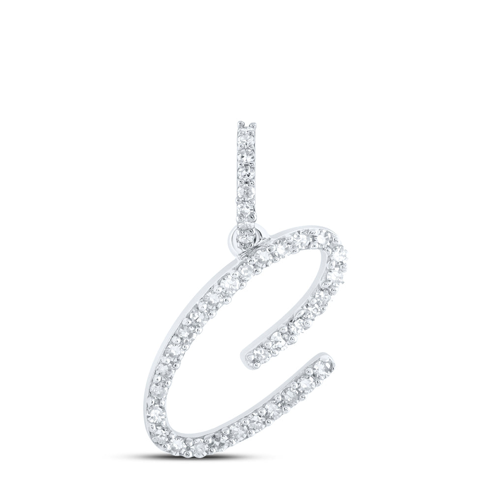1/6CTW-DIA NK INITIAL "C" PENDANT