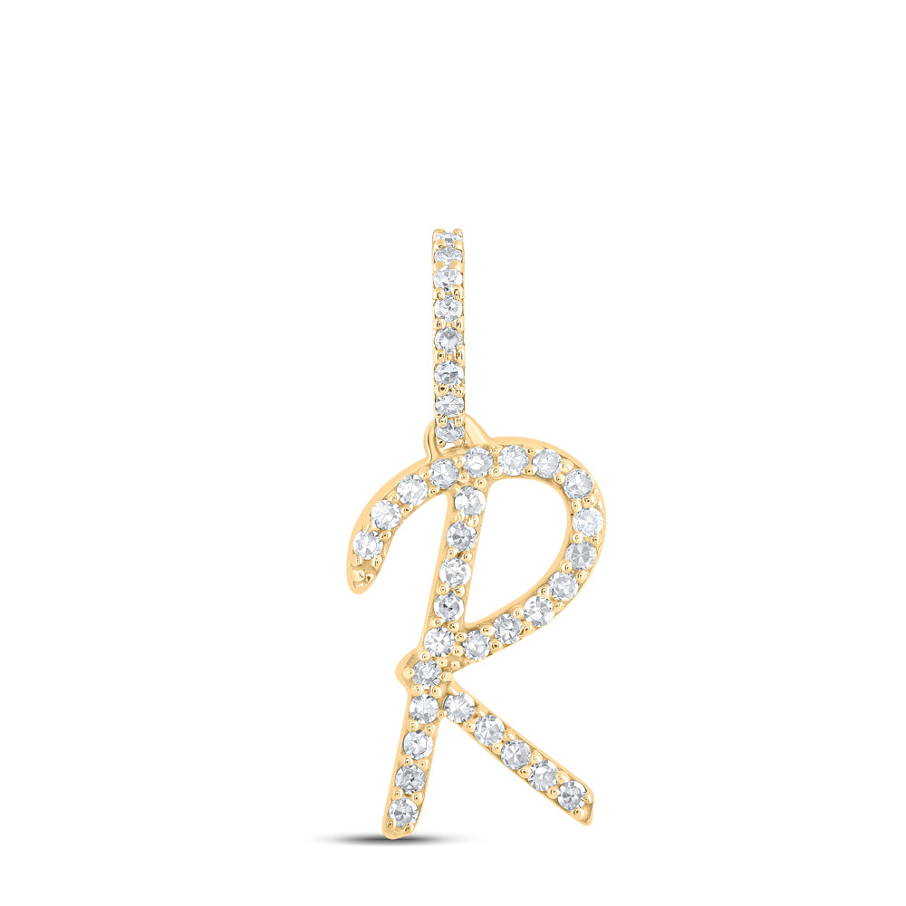 1/8CTW-DIA NK INITIAL "R" PENDANT