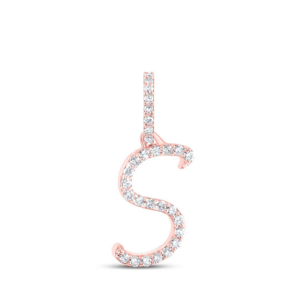 1/10CTW-DIA NK INITIAL "S" PENDANT