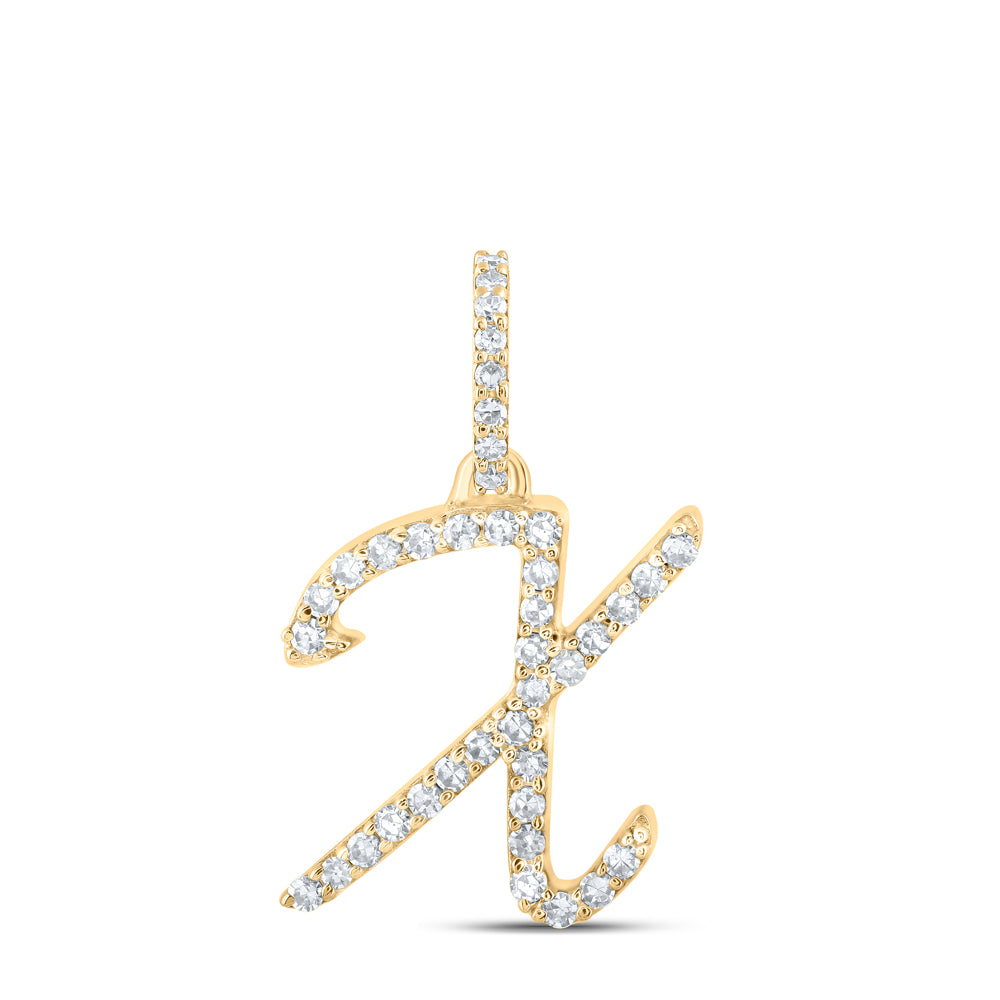 1/6CTW-DIA NK INITIAL "X" PENDANT