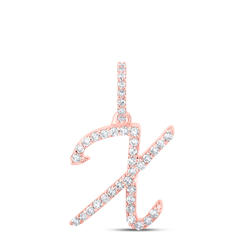 1/6CTW-DIA NK INITIAL "X" PENDANT