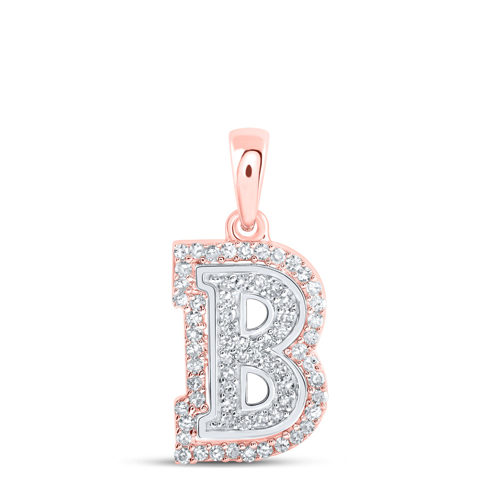 1/5CTW-DIA NK INITIAL "B" PENDANT
