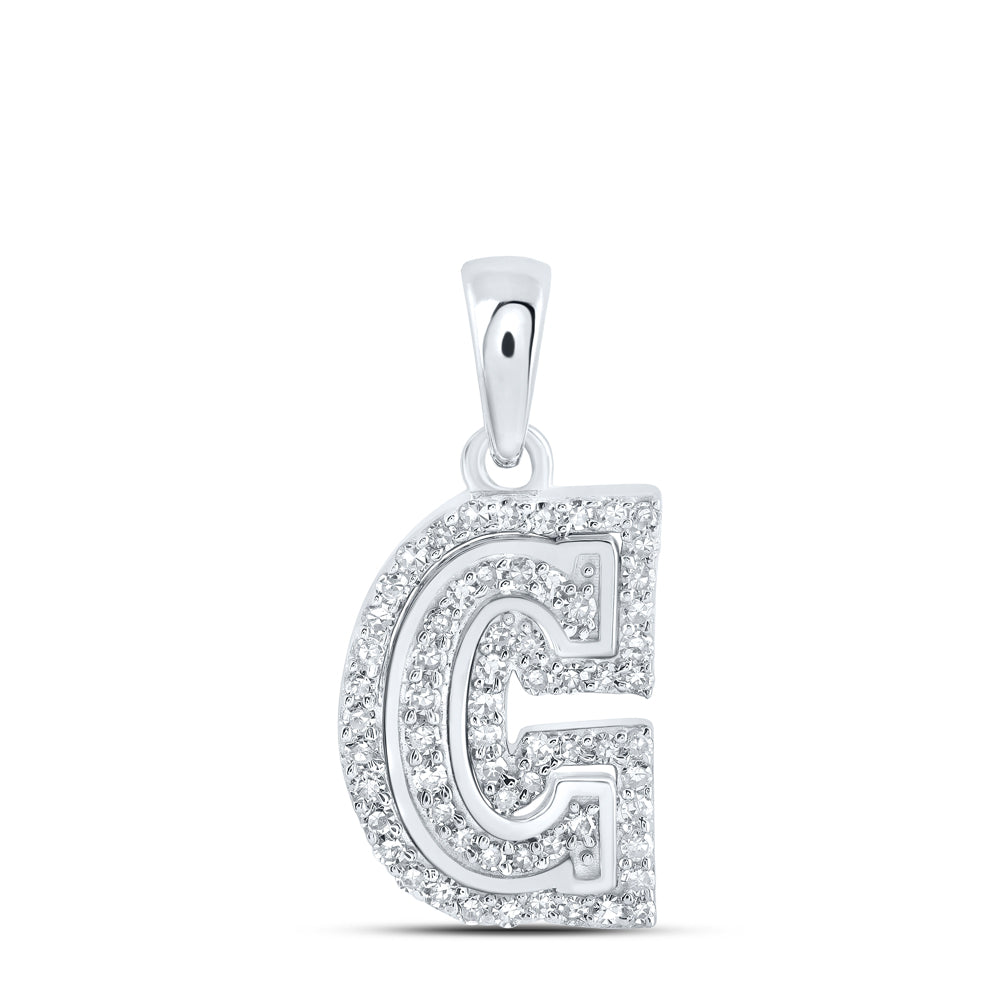 1/5CTW-DIA NK INITIAL "C" PENDANT