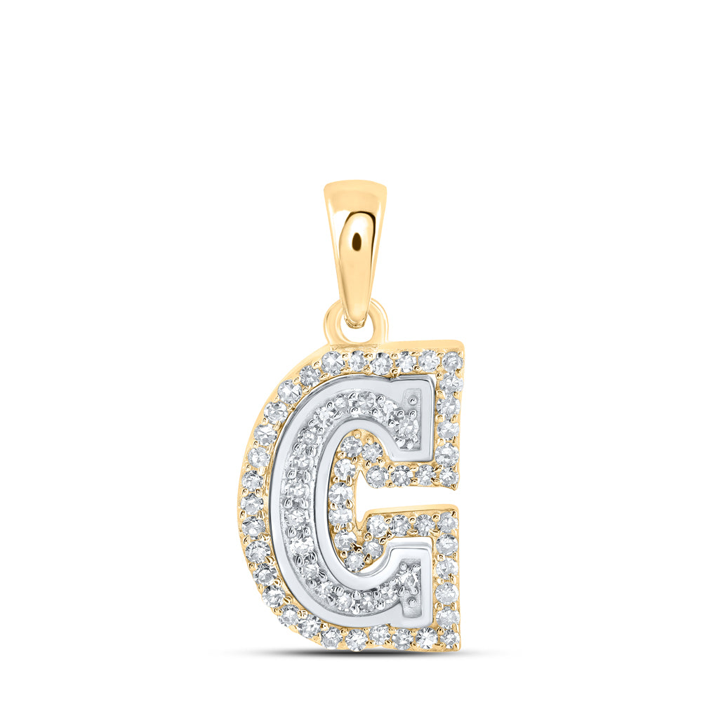1/5CTW-DIA NK INITIAL "C" PENDANT