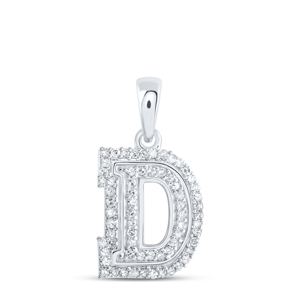 1/5CTW-DIA NK INITIAL "D" PENDANT