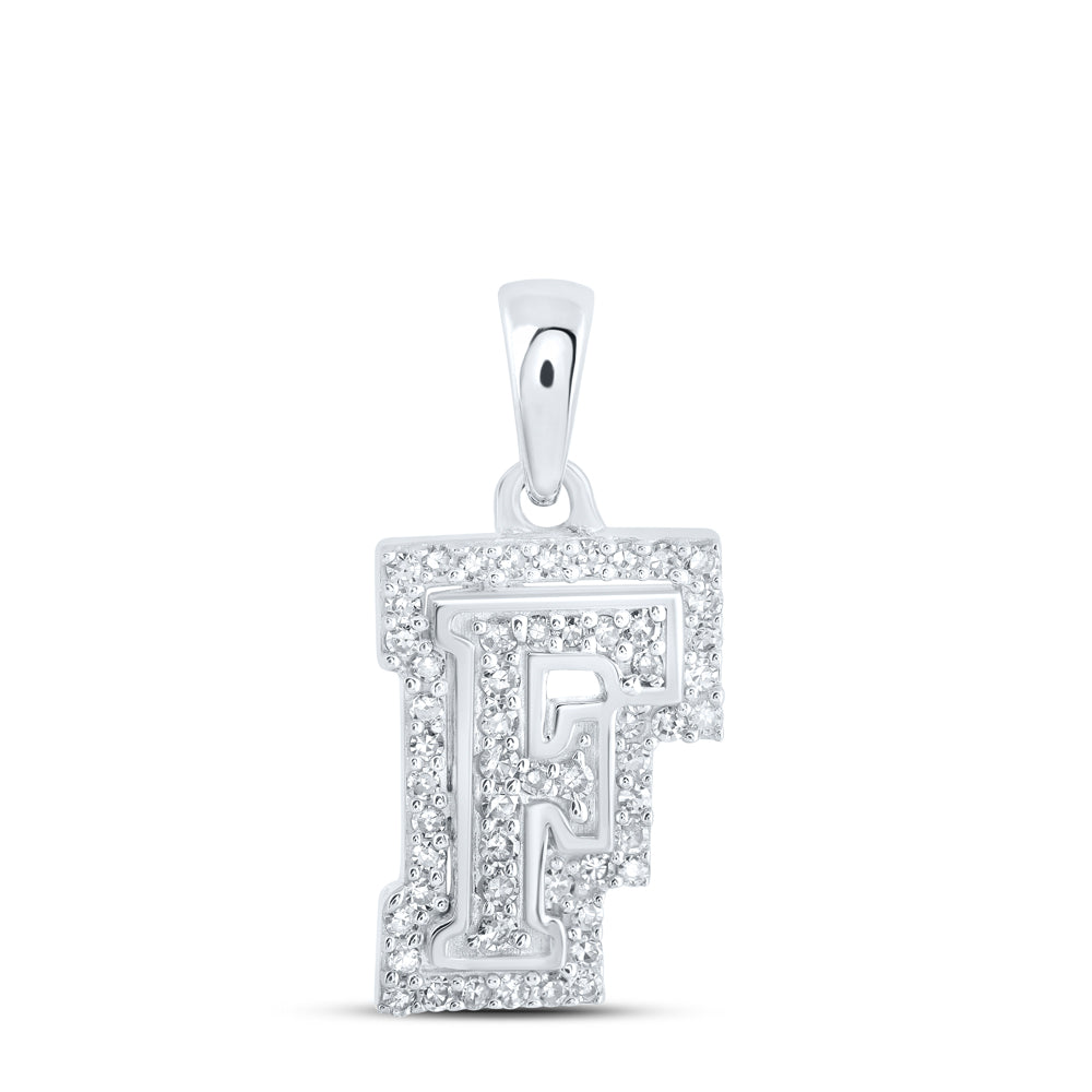 1/5CTW-DIA NK INITIAL "F" PENDANT