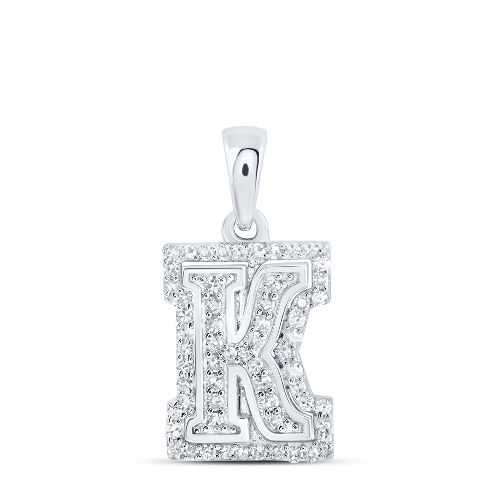 1/5CTW-DIA NK INITIAL "K" PENDANT