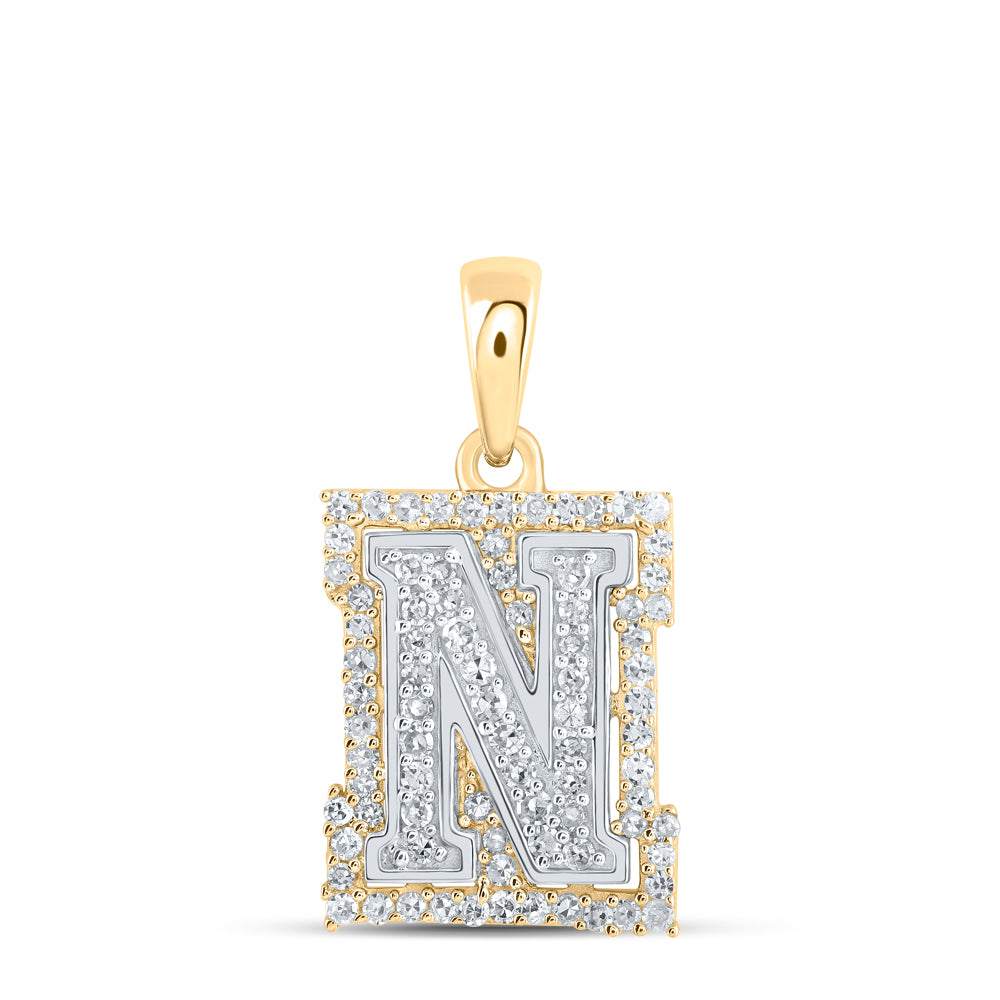 1/4CTW-DIA NK INITIAL "N" PENDANT