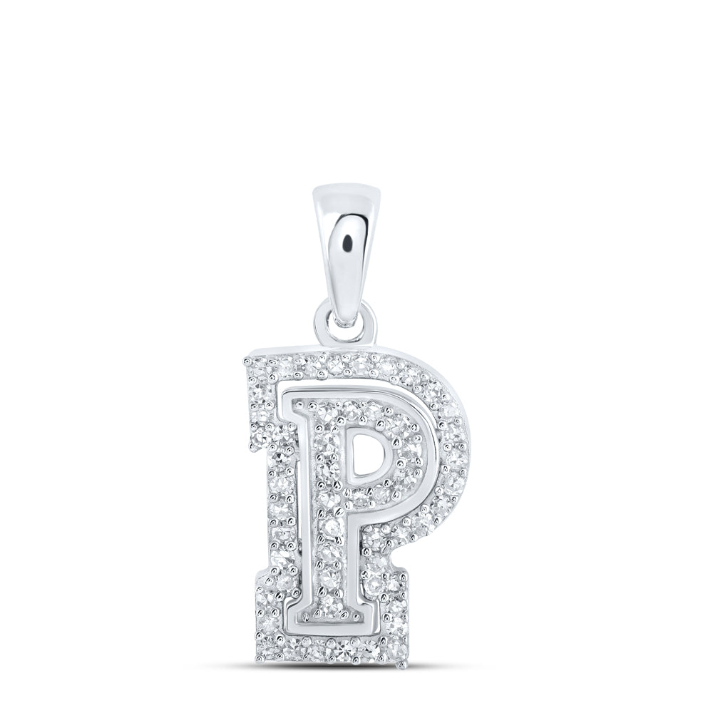 1/6CTW-DIA NK INITIAL "P" PENDANT