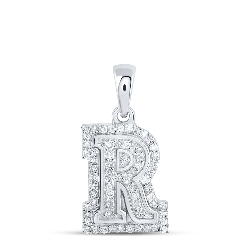 1/5CTW-DIA NK INITIAL "R" PENDANT