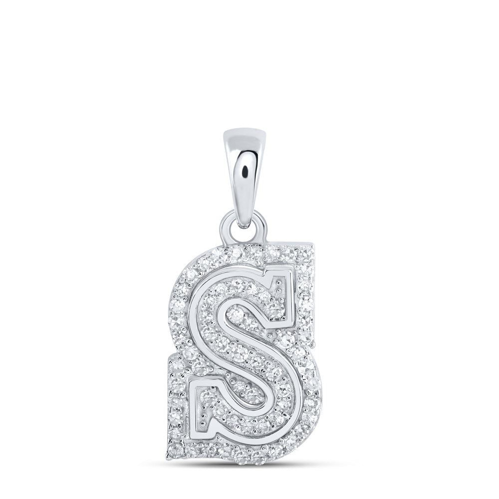 1/5CTW-DIA NK INITIAL "S" PENDANT
