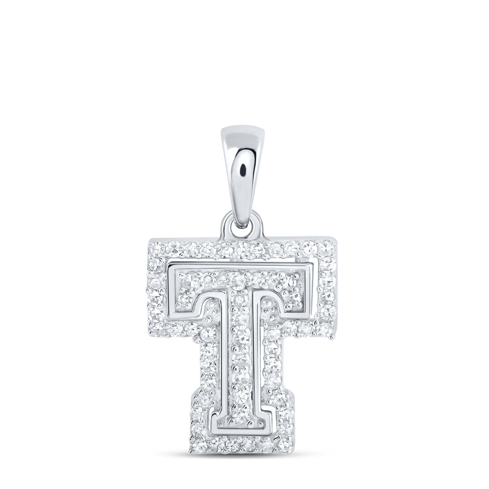 1/5CTW-DIA NK INITIAL "T" PENDANT