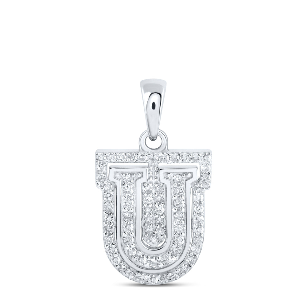 1/5CTW-DIA NK INITIAL "U" PENDANT