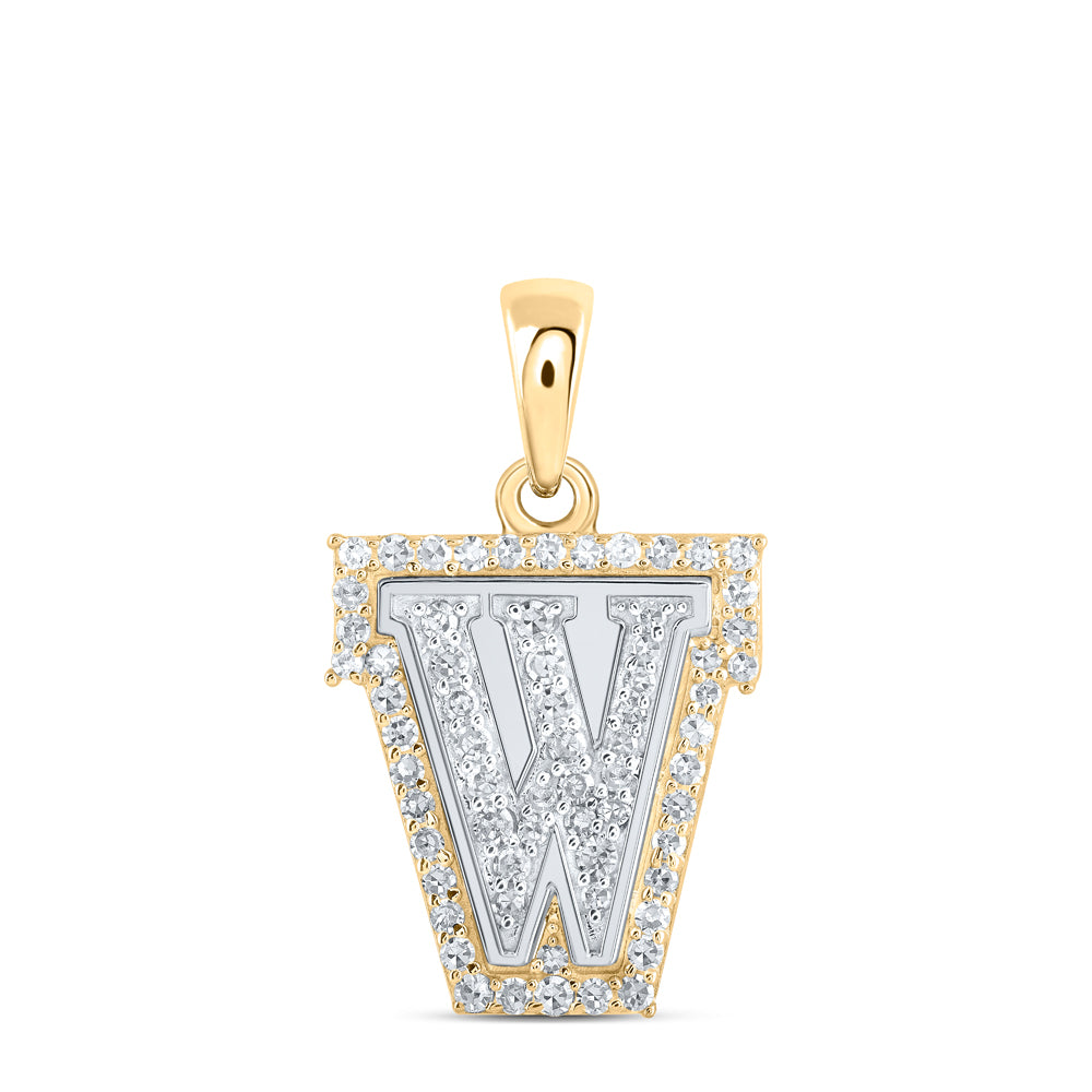 1/5CTW-DIA NK INITIAL "W" PENDANT