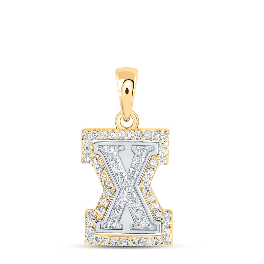 1/5CTW-DIA NK INITIAL "X" PENDANT
