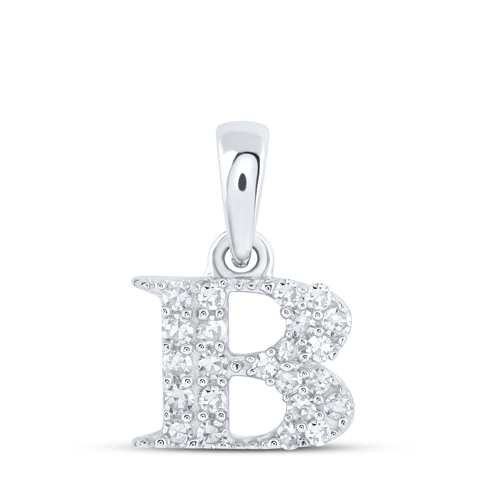 1/10CTW-DIA NK INITIAL "B" PENDANT