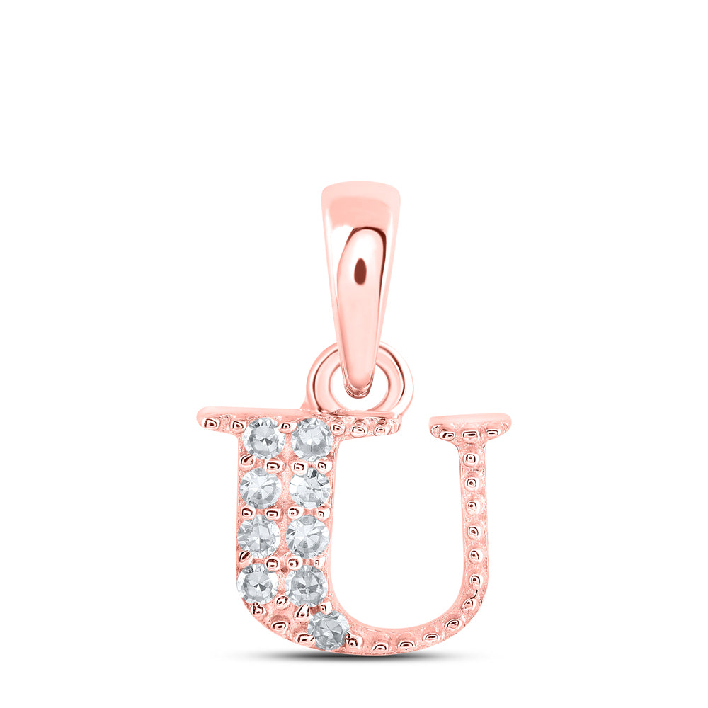 1/20CTW-DIA NK INITIAL "U" PENDANT