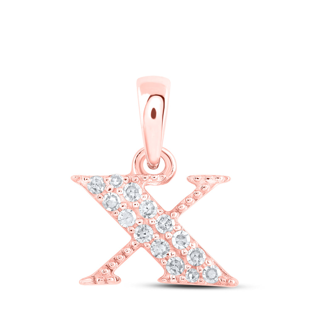 1/12 CTW-DIA NK INITIAL "X" PENDANT
