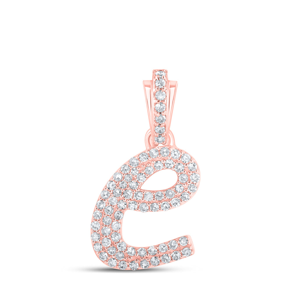 1/3CTW-DIA NK INITIAL "E" PENDANT