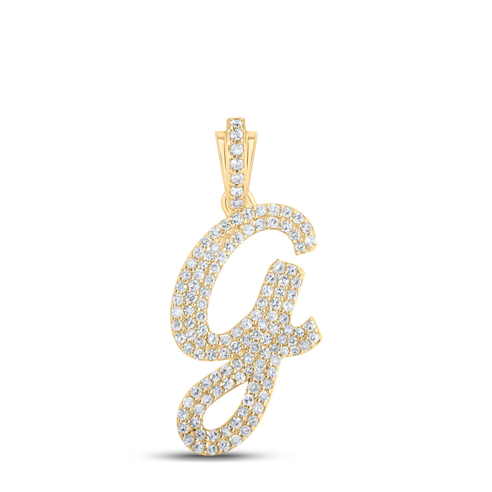 1/2CTW-DIA NK INITIAL "G" PENDANT