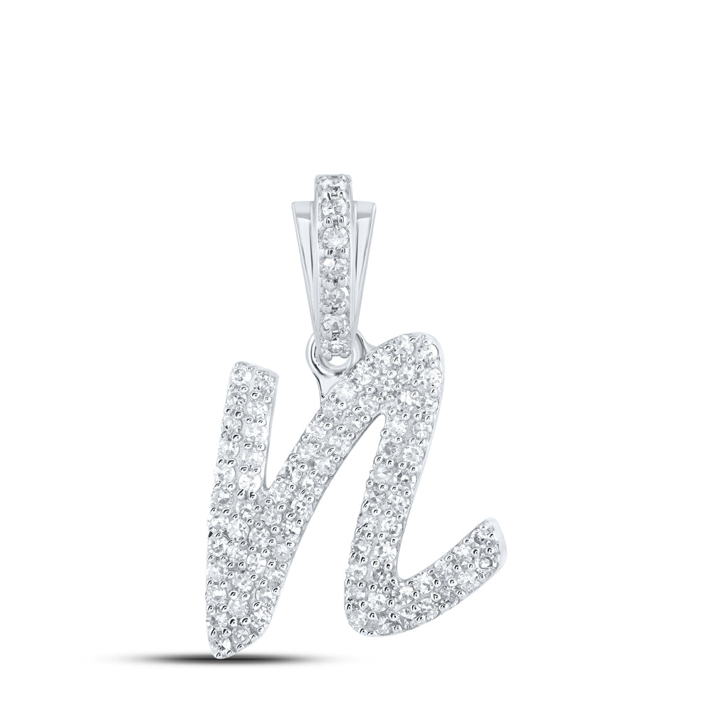 1/3CTW-DIA NK INITIAL "N" PENDANT