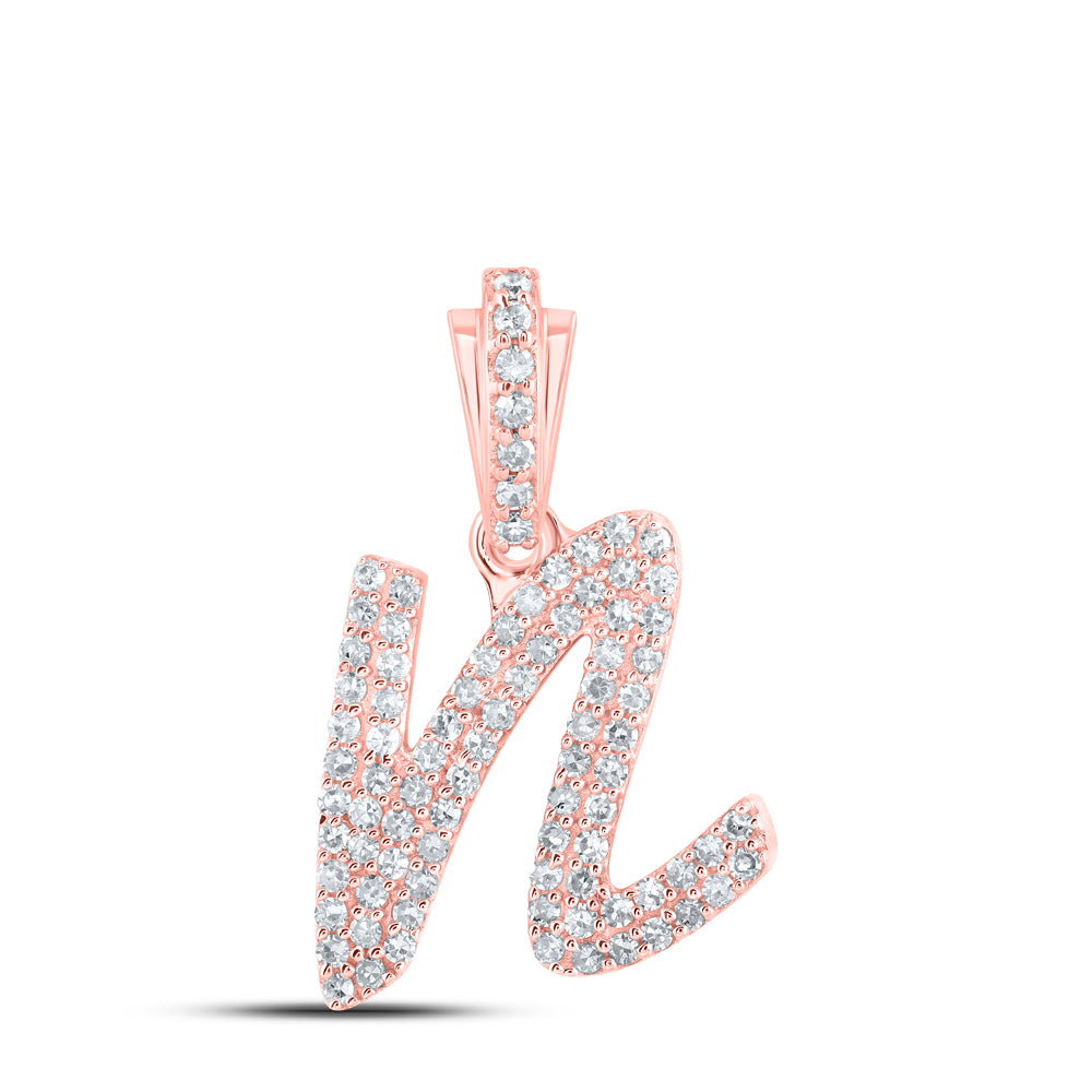 1/3CTW-DIA NK INITIAL "N" PENDANT
