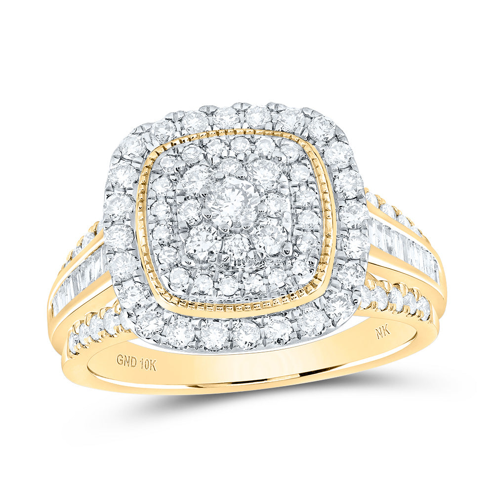 1CTW-DIA NICOLE CLUSTER DOUBLE HALO BRIDAL RING
