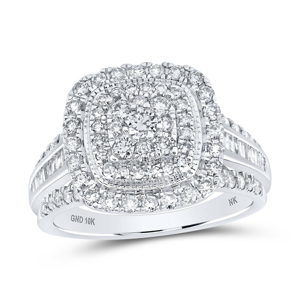 1CTW-DIA NICOLE CLUSTER DOUBLE HALO BRIDAL RING