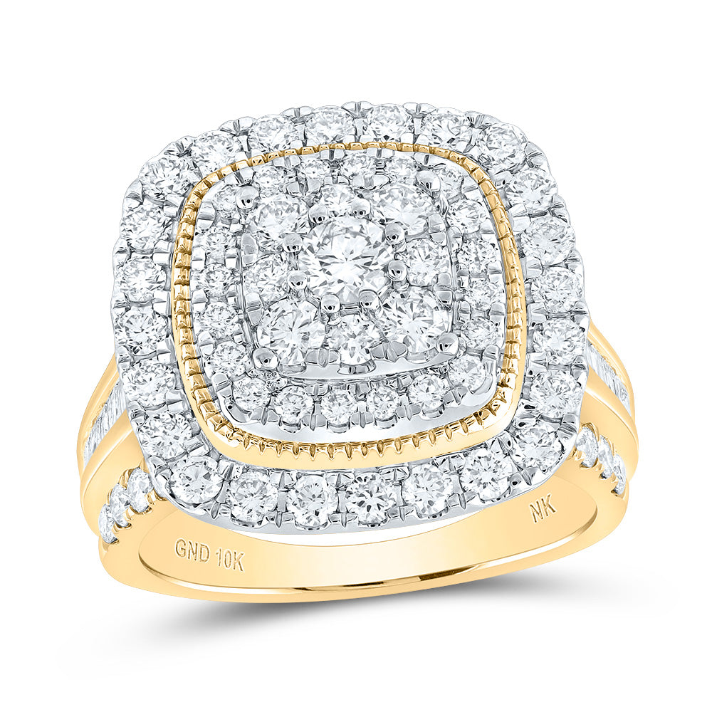 2CTW-DIA NK 1/5CT-CRD FASHION DOUBLE HALO BRIDAL RING